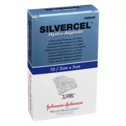 SILVERCEL Hydroalginaattisidos 5x5 cm, 10 kpl