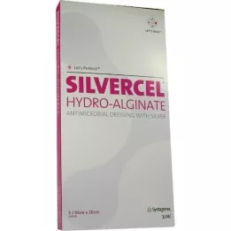 SILVERCEL Hydroalginaattisidos 10x20 cm, 5 kpl