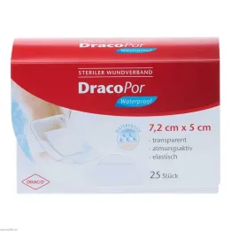 DracoPor vedenpitävä haavasidos 5x7,2 cm steriili, 25 kpl
