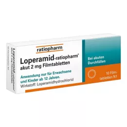 LOPERAMID-ratiopharm akut 2 mg kalvopäällysteiset tabletit, 10 kpl