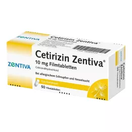 CETIRIZIN Zentiva 10 mg kalvopäällysteiset tabletit, 50 kpl
