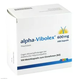 ALPHA VIBOLEX 600 mg HRK pehmeät kapselit, 100 kpl