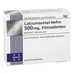 CALCIUMACETAT NEFRO 500 mg kalvopäällystetyt tabletit, 100 ST