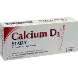 CALCIUM D3 STADA 600 mg/400, ts. Pureskeltavat tabletit, 50 kpl