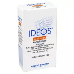 IDEOS 500 mg/400 IU purutabletit, 30 kpl