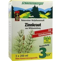 ZINNKRAUT SAFT Schoenenberger Lääketieteelliset kasvimehut, 3x200 ml
