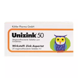 UNIZINK 50 enterotablettia, 20 kpl