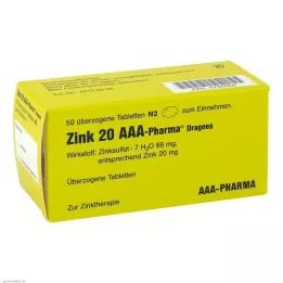 ZINK 20 AAA-Pharma Dragees, 50 kpl