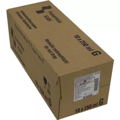 KOCHSALZLÖSUNG 0,9 % lasipullo Fresenius, 10X250 ml