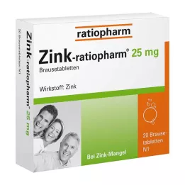 ZINK-RATIOPHARM 25 mg poretabletit, 20 kpl