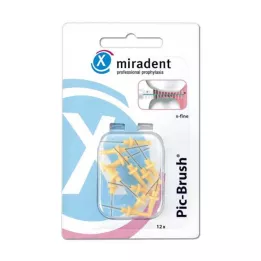 MIRADENT Interd.Pic-Brush vaihtoharja x-fine keltainen, 12 kpl