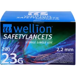 WELLION Safetylance 23 G Safety Clock., 200 kpl