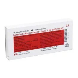 ISOTONISCHE NaCl-liuos 0,9 % Eifelfango Inj.-Lsg., 10X2 ml
