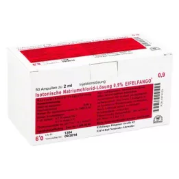ISOTONISCHE NaCl-liuos 0,9 % Eifelfango Inj.-Lsg., 50X2 ml