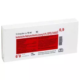 ISOTONISCHE NaCl-liuos 0,9 % Eifelfango Inj.-Lsg., 10X10 ml