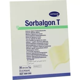 SORBALGON T -tamponadiraidat 1 g/30 cm, 3 kpl