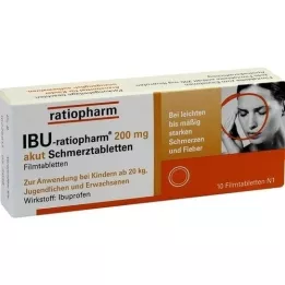 IBU-RATIOPHARM 200 mg akuutti kipu.filmtambl., 10 kpl