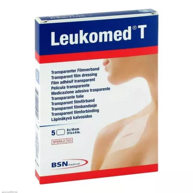 LEUKOMED läpinäkyvä steriili laastari 8x10 cm, 5 kpl
