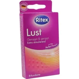 RITEX Lust -kondomit, 8 kpl