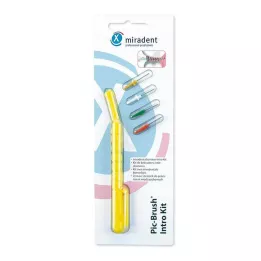MIRADENT Interd.Pic-Brush Intro Kit 1H+4B.keltainen, 1 kpl