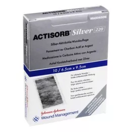 ACTISORB 220 hopea 6,5x9,5 cm Compress, 10 kpl