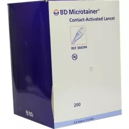 BD MICROTAINER Lanzette Blue 1,5x2 mm, 200 kpl