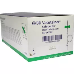 BD VACUTAINER Safety Lok 21 G 18 cm verenkeräyssetti, 50 kpl