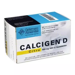 CALCIGEN D Citro 600 mg/400 I.E. purutabletit, 50 kpl