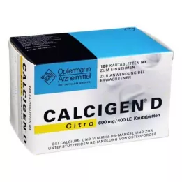 CALCIGEN D Citro 600 mg/400 I.E. purutabletit, 100 kpl