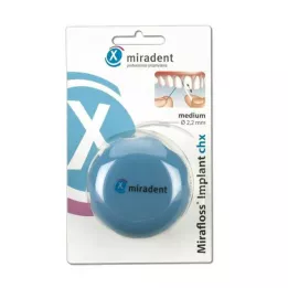 Miradent Mirafloss implantti Chx Medium Turkoosi, 50x15 cm