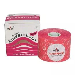 NASARA Kinesioteippi 5 cmx5 m pinkki, 1 kpl