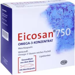 EICOSAN 750 Omega-3-konsentraattiset pehmeät kapselit, 240 kpl