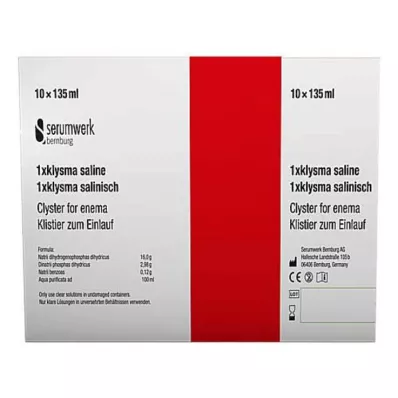 KLYSMA 1 x suolaliuos, 10 x 135 ml