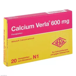 CALCIUM VERLA 600 mg kalvopäällysteiset tabletit, 20 kpl