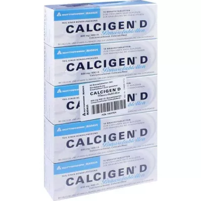 CALCIGEN D 600 mg/400 I.E. poretabletit, 50 kpl