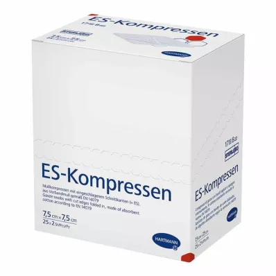 ES-KOMPRESSEN steriili 7,5x7,5 cm 8-suuntainen, 25X2 kpl