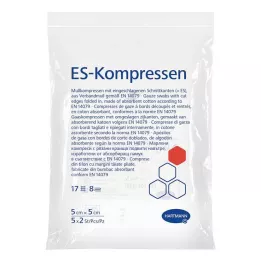 ES-KOMPRESSEN steriili 5x5 cm 8-suuntainen, 5x2 kpl