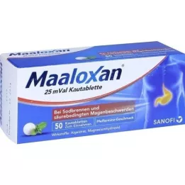 MAALOXAN 25 mVal -pureskelutabletit, 50 kpl