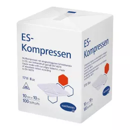 ES-KOMPRESSEN ei-steriili 10x10 cm 8-suuntainen, 100 kpl