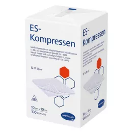 ES-KOMPRESSEN ei-steriili 10x10 cm 12-suuntainen, 100 kpl