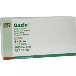GAZIN sideharso 5x5 cm steriili 12-kerroksinen, 40x2 kpl