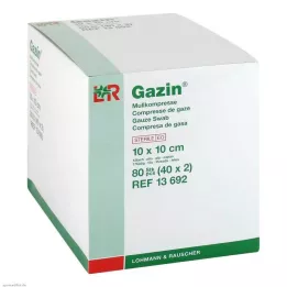 GAZIN Harsokomp.10x10 cm steriili 12-kerroksinen, 40x2 kpl
