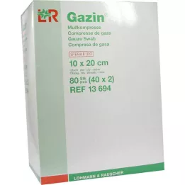 GAZIN Harsokomp.10x20 cm steriili 12-kerroksinen, 40x2 kpl