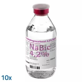 NATRIUMHYDROGENCARBONAT 4,2% infuusioliuosta, 10x250 ml