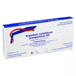 ARGENTUM METALLICUM praeparatum D 6 ampullia, 8 kpl