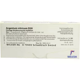 ARGENTUM NITRICUM D 20 Ampules, 8x1 ml