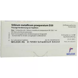 STIBIUM METALLICUM PRAEPARATUM D 20 ampullit, 8X1 ml