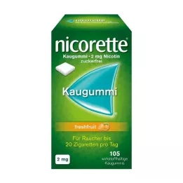 NICORETTE 2 mg tuorehedelmäpurukumia, 105 kpl