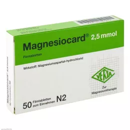 MAGNESIOCARD 2,5 mmol kalvopäällysteiset tabletit, 50 kpl
