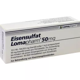 EISENSULFAT Lomapharm 50 mg kalvopäällystetyt tabletit, 50 kpl